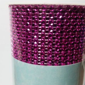 Rhinestone Mesh Ribbon Pink